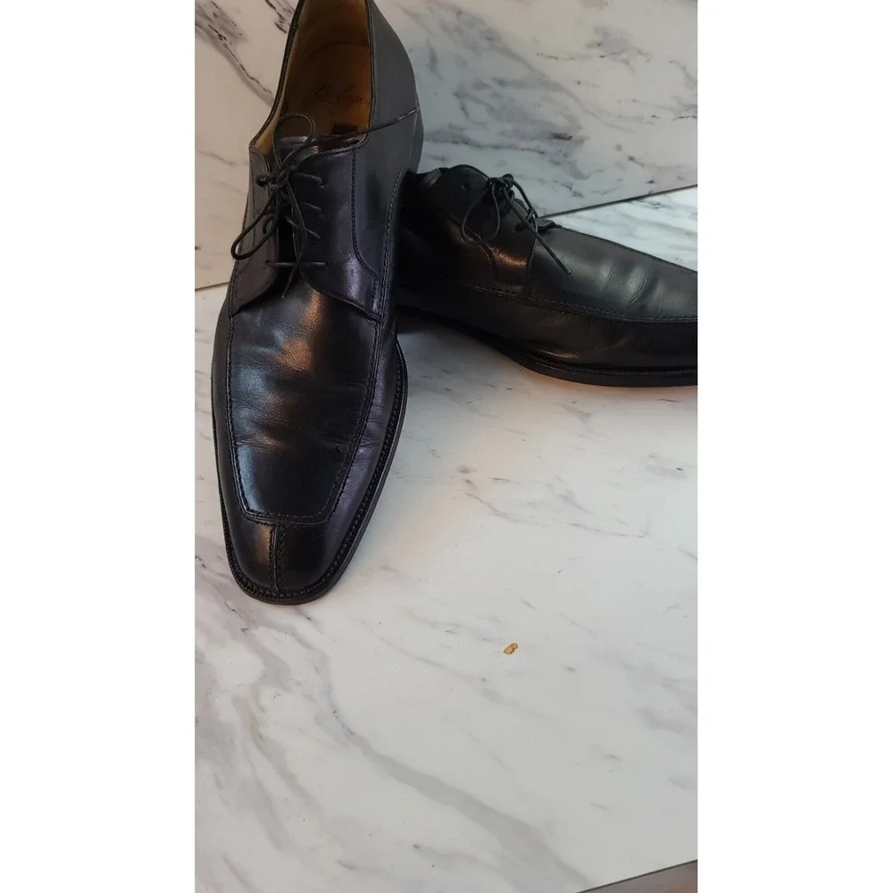 NORDSTROM Bologna Men's Black Leather Split Toe Oxford @100 Shoes Sz 13 Italy